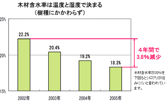 木材乾燥　N邸床下調査状況【ヤマトシロアリ撃退実証試験】