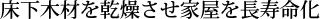 床下木材を乾燥させ家屋を長寿命化